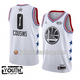Camiseta Niños NBA Golden State Warriors DeMarcus Cousins 0 2019 All-Star Jordan Brand Blanco Swingman